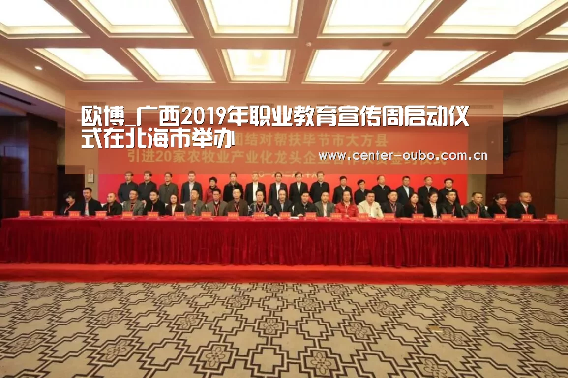 欧博_广西2019年职业教育宣传周启动仪式在北海市举办(图2) 欧博